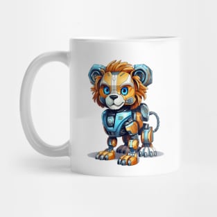 Cartoon lion robots. T-Shirt, Sticker. Mug